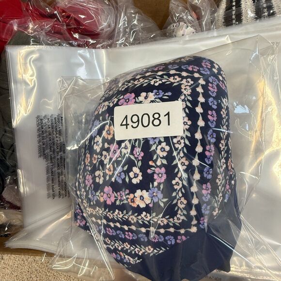 Victoria's Secret Bralette Bra Women 34DD Blue Floral Push Up Wireless Opaque - Picture 4 of 4